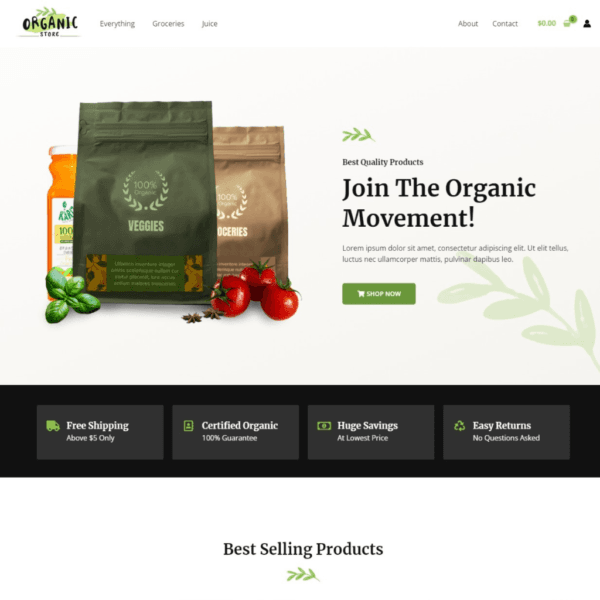 Organic e-Commerce Template